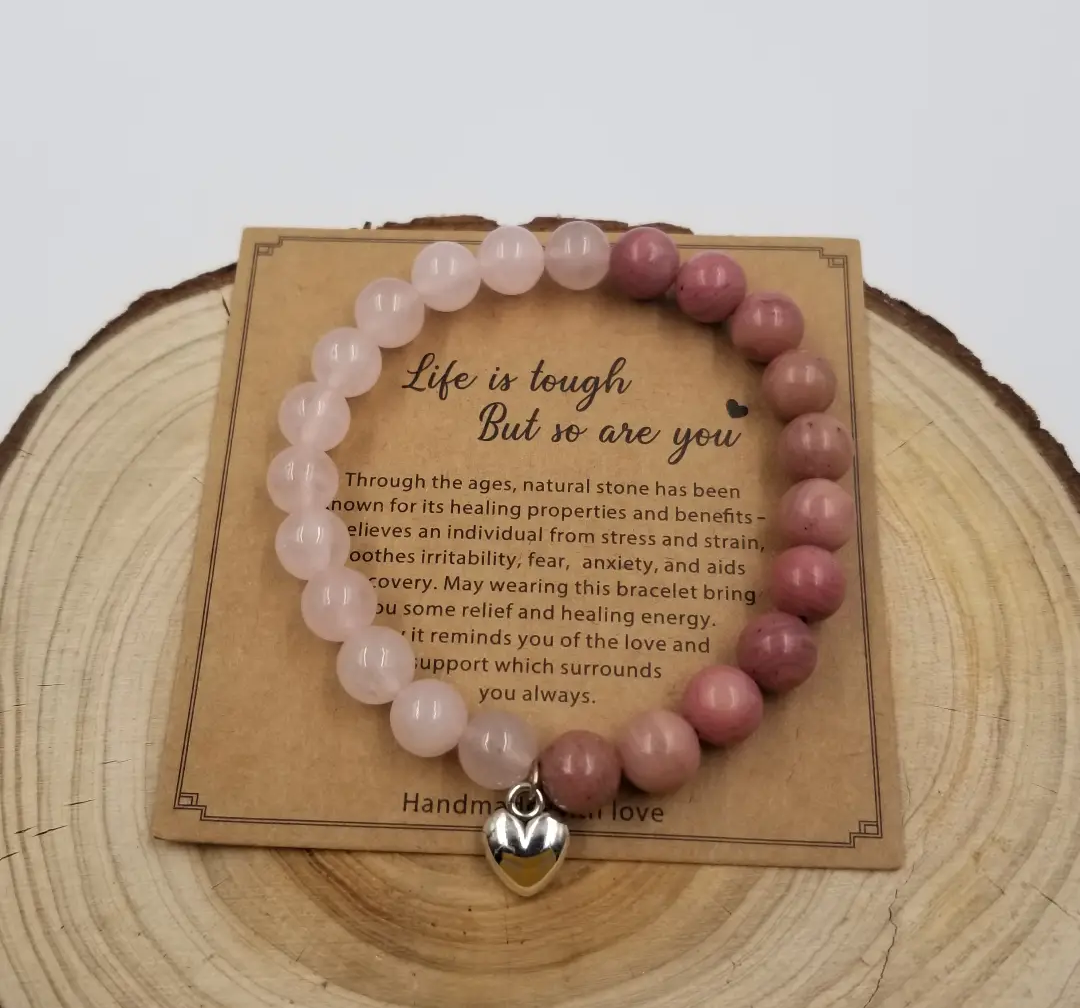 Rose Quartz & Strawberry Quartz Bracelet